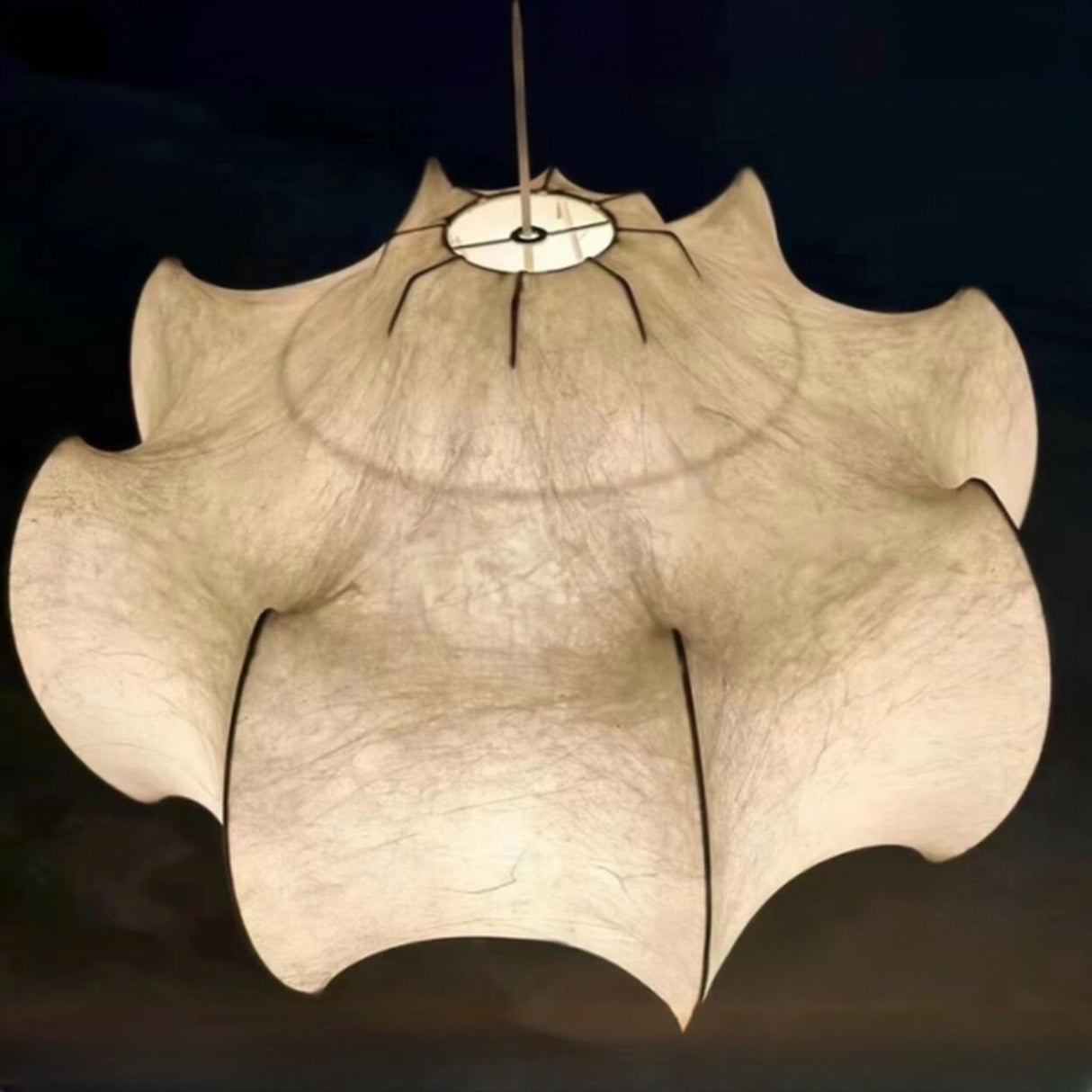 Modern White Silk Lantern Pendant Light Chandelier Image - 10