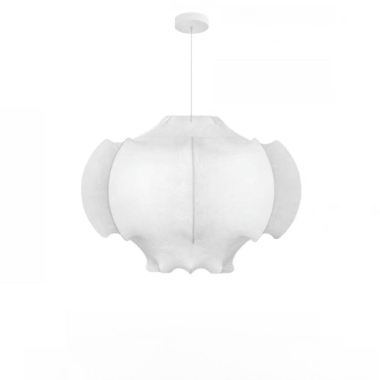 Modern White Silk Lantern Pendant Light Chandelier Image - 6