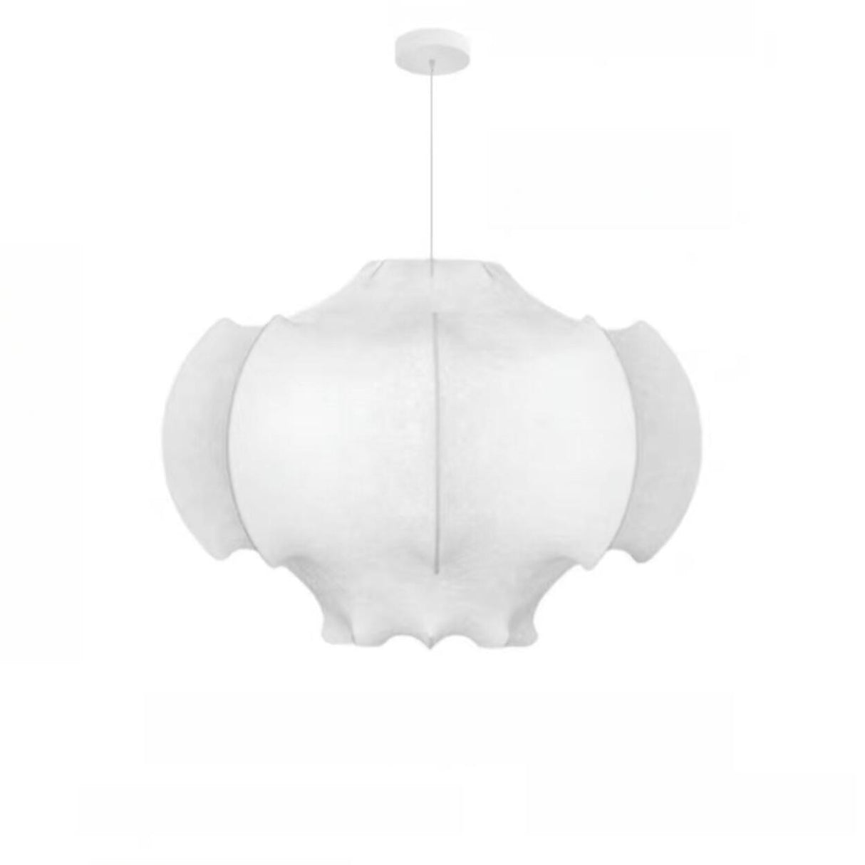 Modern White Silk Lantern Pendant Light Chandelier Image - 7