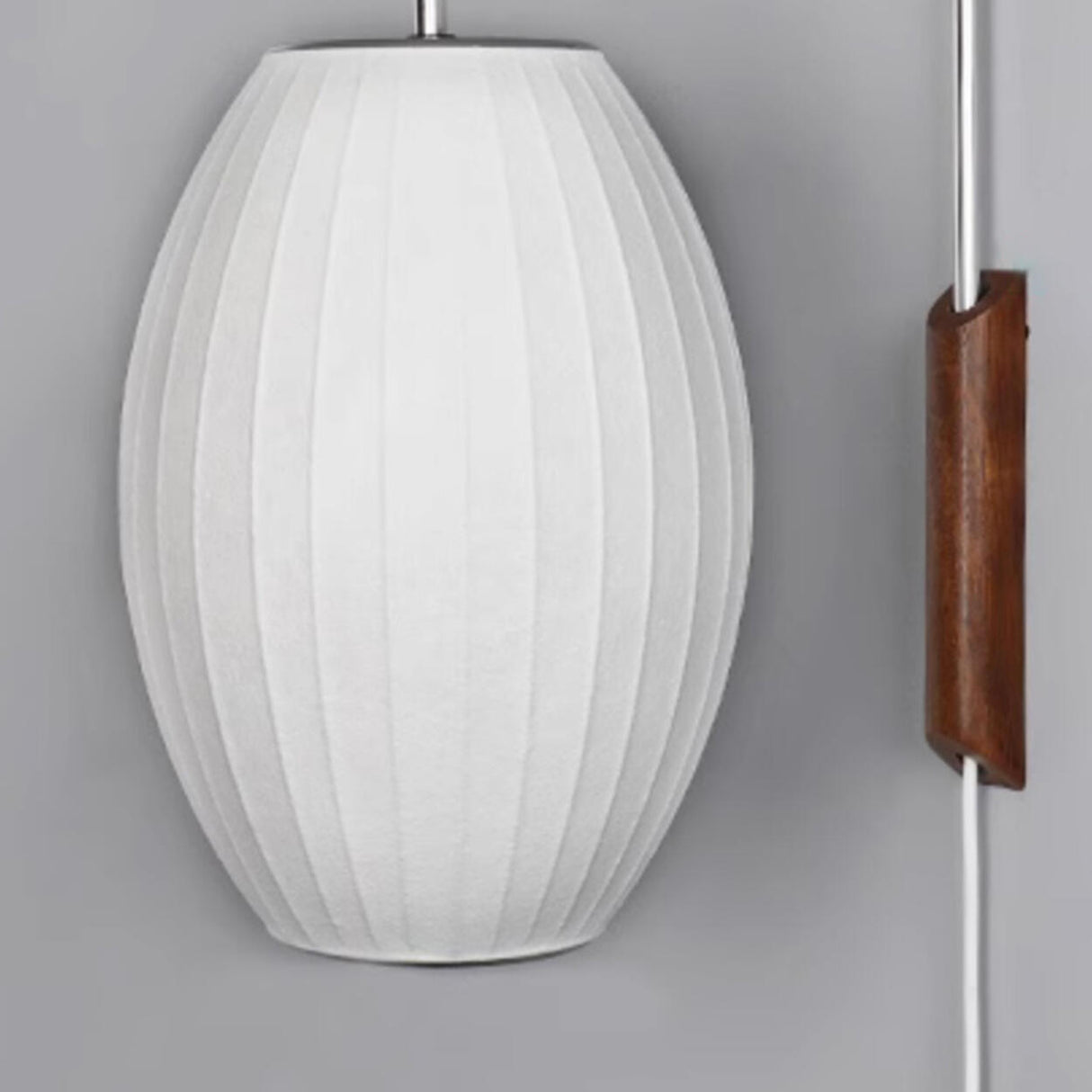 Modern White Silk Lantern Shade Chrome Wall Sconce Image - 11