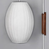 Modern White Silk Lantern Shade Chrome Wall Sconce Image - 11