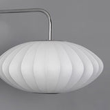 Modern White Silk Lantern Shade Chrome Wall Sconce Image - 12