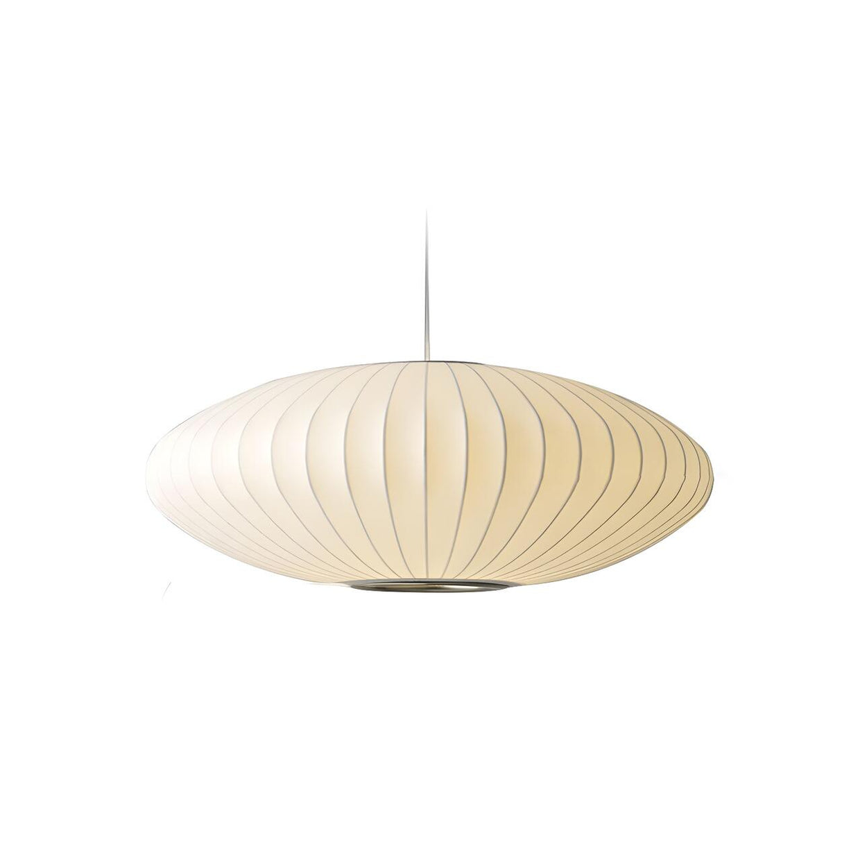 Modern White Silk Oval Dining Room Pendant Light Image - 5