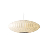 Modern White Silk Oval Dining Room Pendant Light Image - 5