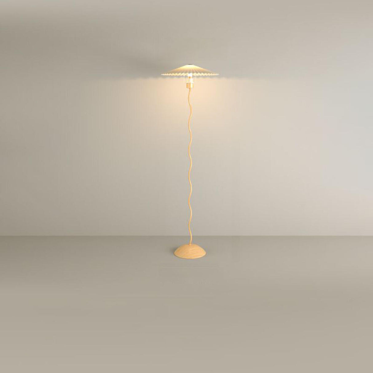 Modern White Simple Standing Wavy Floor Lamp Image - 2