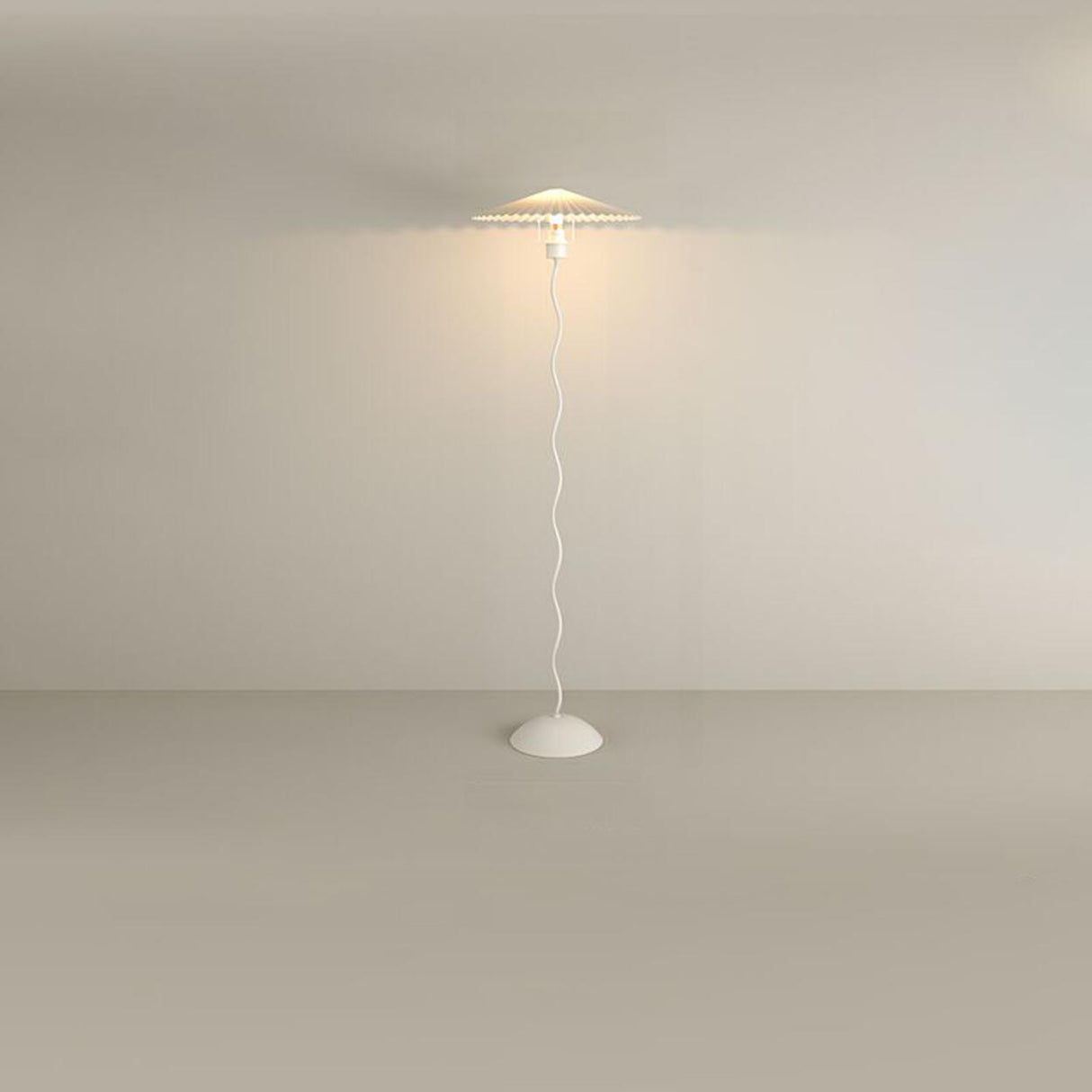 Modern White Simple Standing Wavy Floor Lamp Image - 3