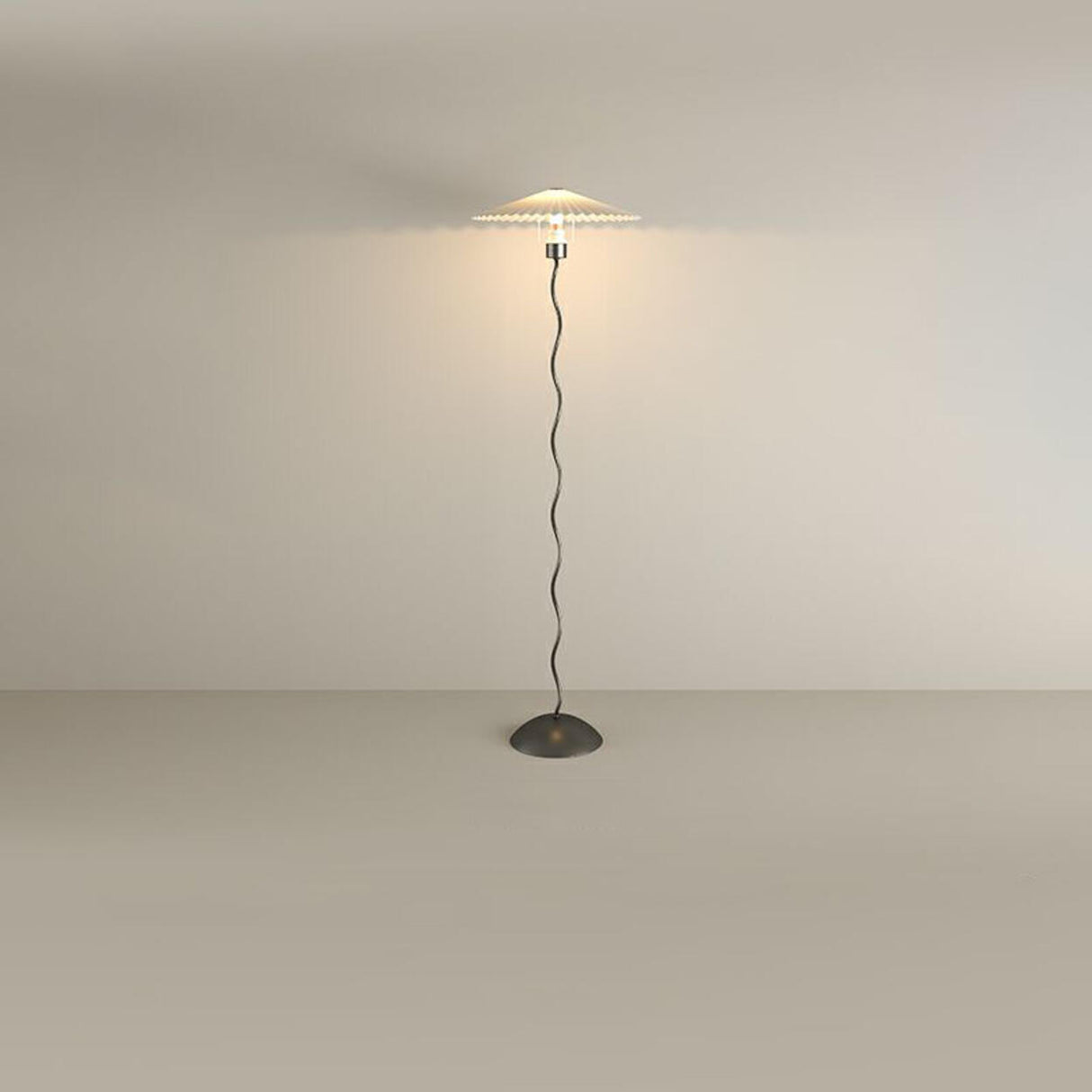 Modern White Simple Standing Wavy Floor Lamp Image - 5