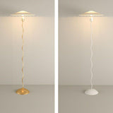 Modern White Simple Standing Wavy Floor Lamp Image - 8