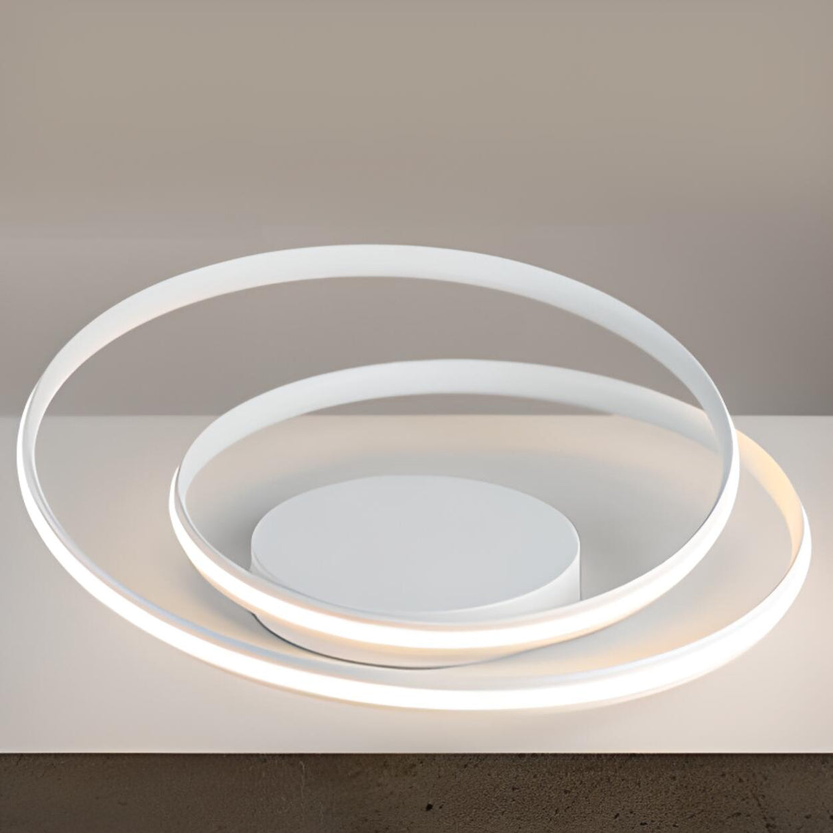 Modern White Spiral  LED Flush Mount Ceiling Light Image - 10