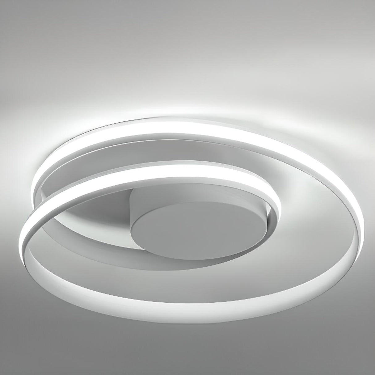 Modern White Spiral  LED Flush Mount Ceiling Light Image - 2