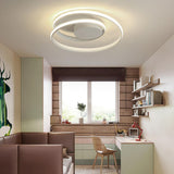 Modern White Spiral  LED Flush Mount Ceiling Light Image - 4