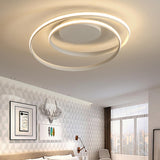 Modern White Spiral  LED Flush Mount Ceiling Light Image - 6