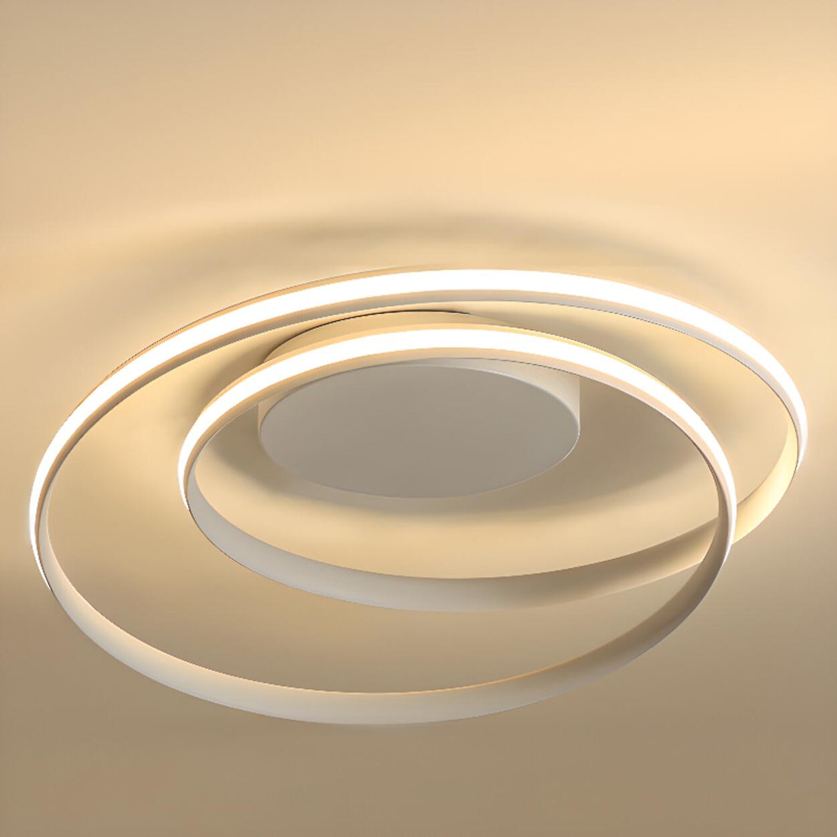 Modern White Spiral  LED Flush Mount Ceiling Light Image - 7