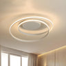 Modern White Spiral Loop LED Semi-Flush Mount Light Image - 2