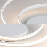 Modern White Spiral Loop LED Semi-Flush Mount Light Image - 8