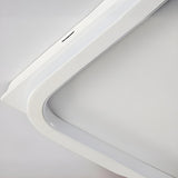 Modern White Square 8 Blade Flush Ceiling Fan Light Image - 10