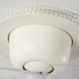 Modern White Square 8 Blade Flush Ceiling Fan Light Image - 11