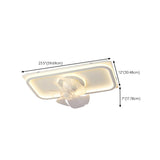 Modern White Square 8 Blade Flush Ceiling Fan Light Image - 18