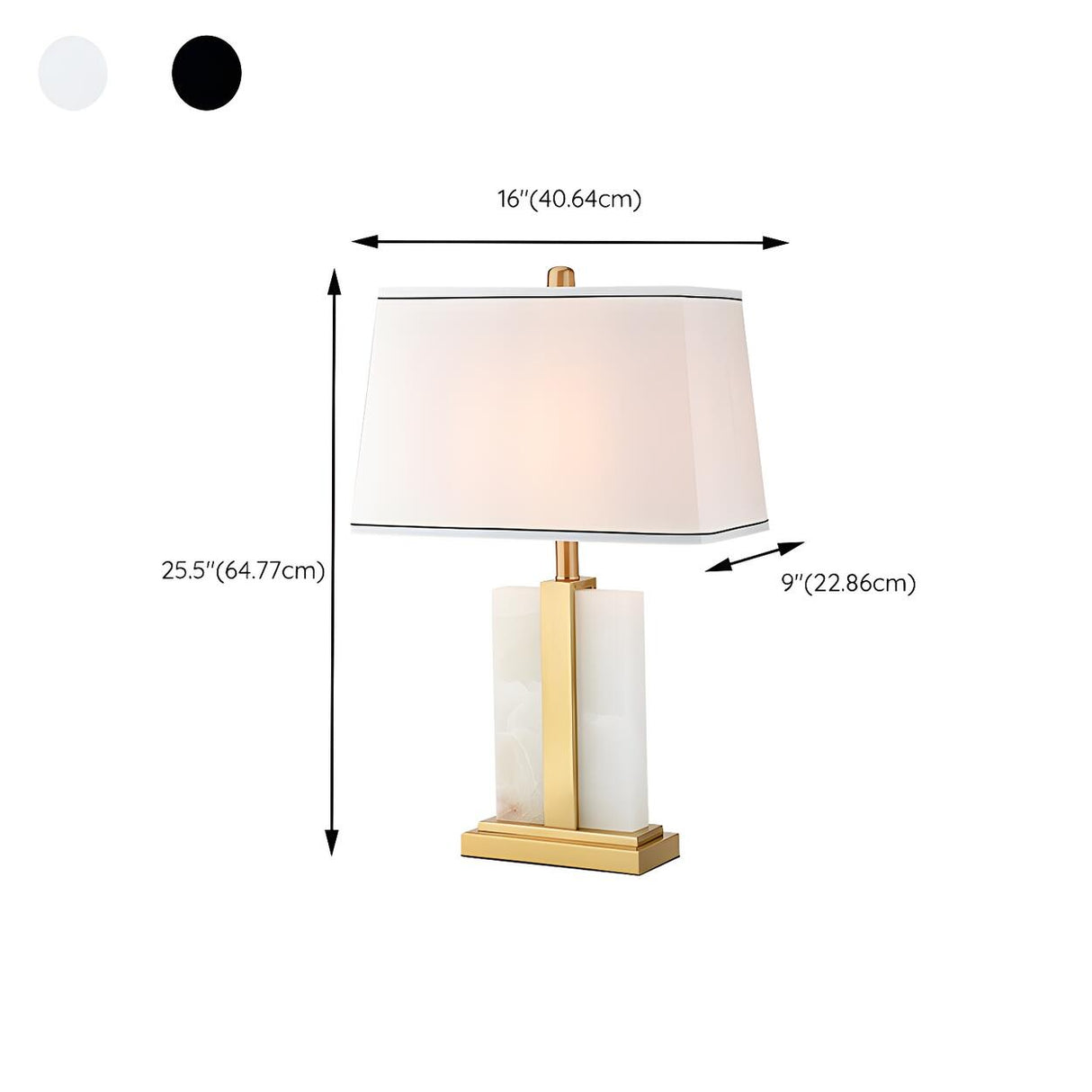 Modern White Square Fabric Shade Geometric Table Lamp Image - 12