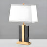 Modern White Square Fabric Shade Geometric Table Lamp Image - 4