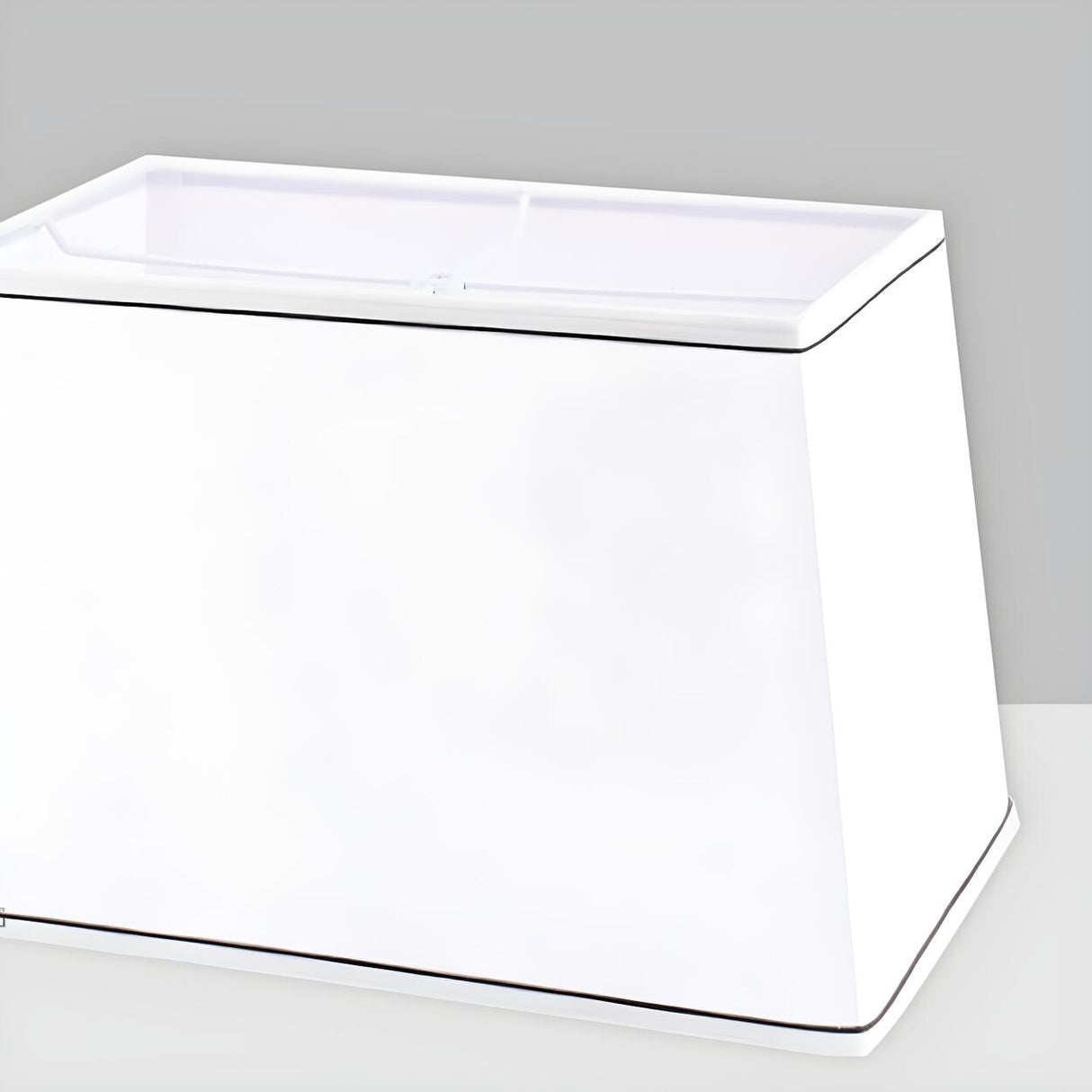 Modern White Square Fabric Shade Geometric Table Lamp Image - 8