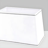 Modern White Square Fabric Shade Geometric Table Lamp Image - 8