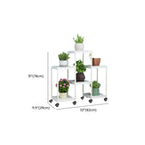 Modern White Square Polymer Indoor Sliding Plant Stand Image - 24