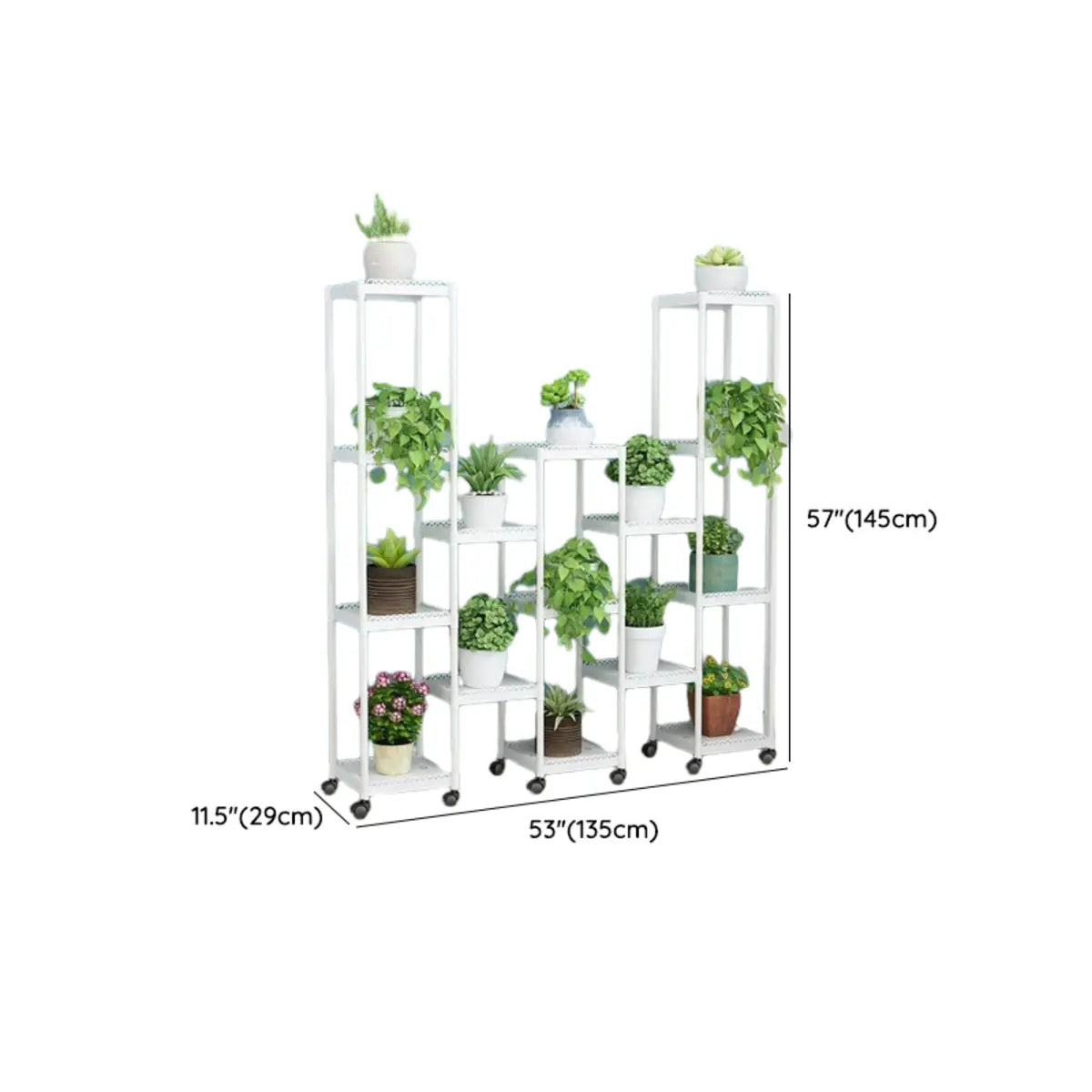 Modern White Square Polymer Indoor Sliding Plant Stand Image - 31