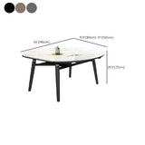 Modern White Stone Kitchen Round Extendable Dining Tables Image - 16