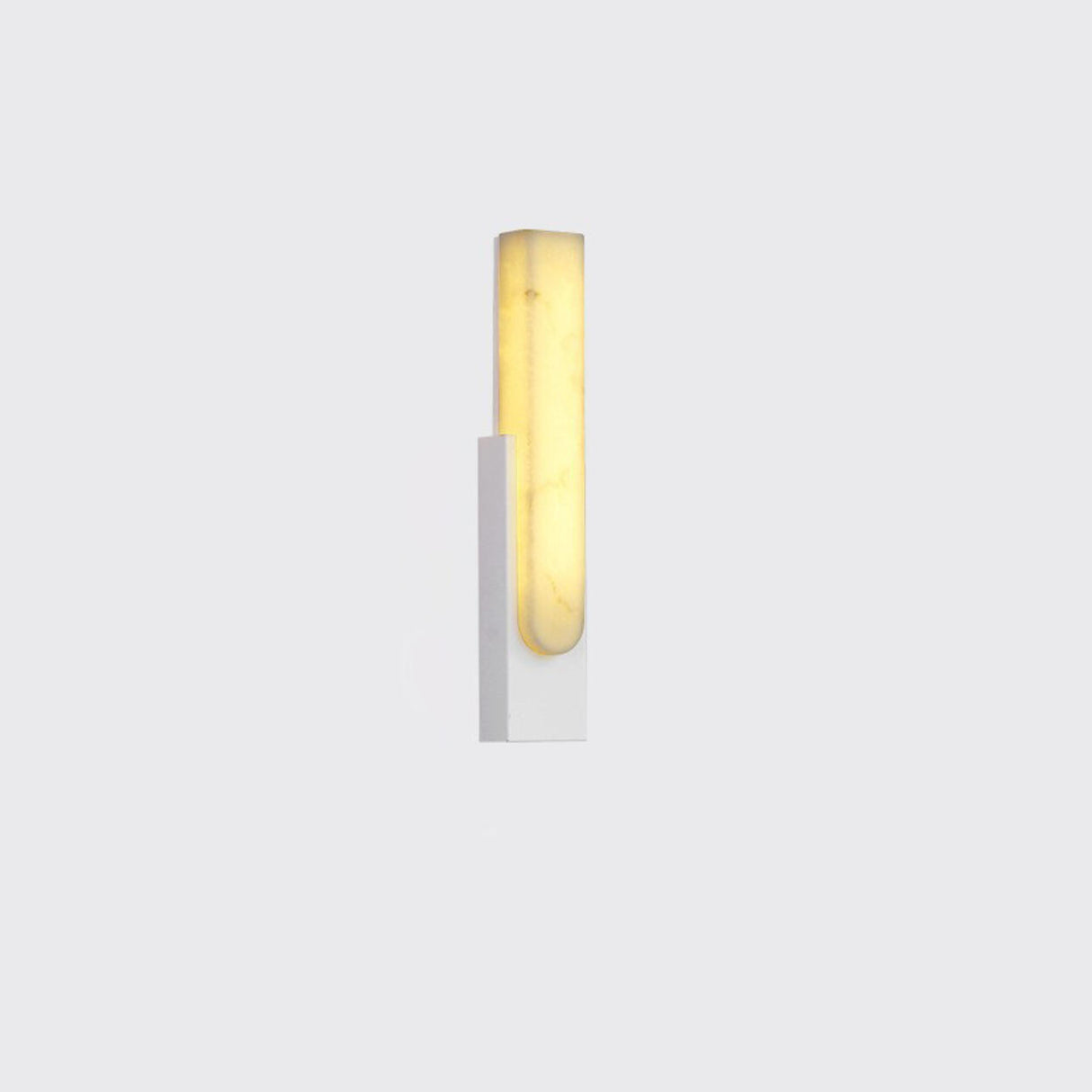 Modern White Stone Shade Black Vertical Wall Sconce Image - 7