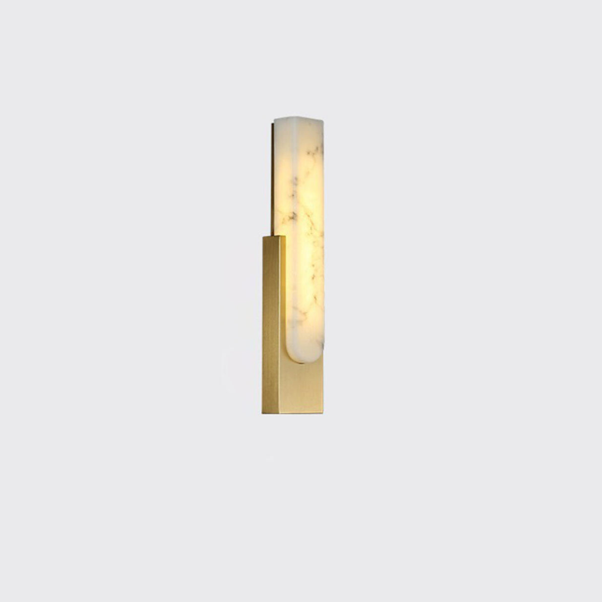 Modern White Stone Shade Black Vertical Wall Sconce Image - 8