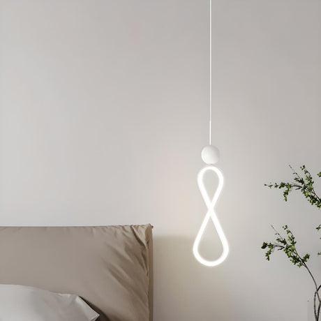 Modern White Strip Pendant Led Light Flexible Length Image - 1