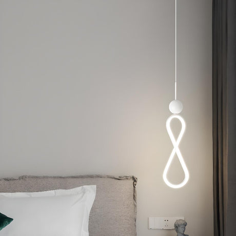 Modern White Strip Pendant Led Light Flexible Length Image - 2