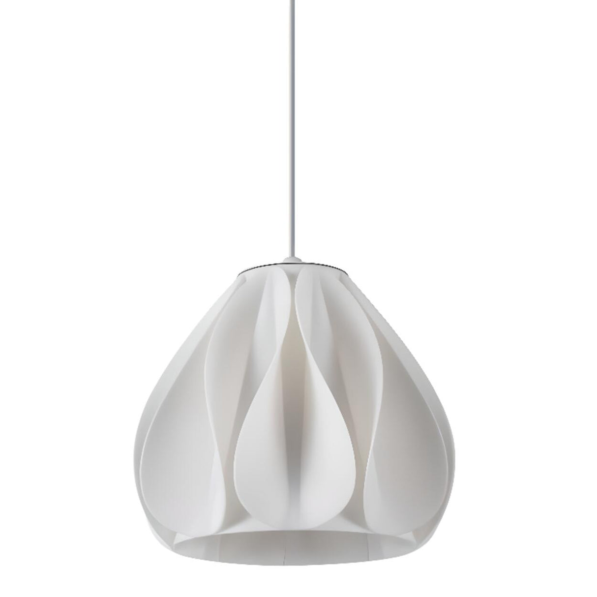 Modern White Swirl Dome Angular Glass Pendant Light Image - 10