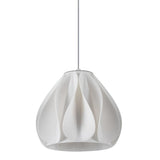 Modern White Swirl Dome Angular Glass Pendant Light Image - 10