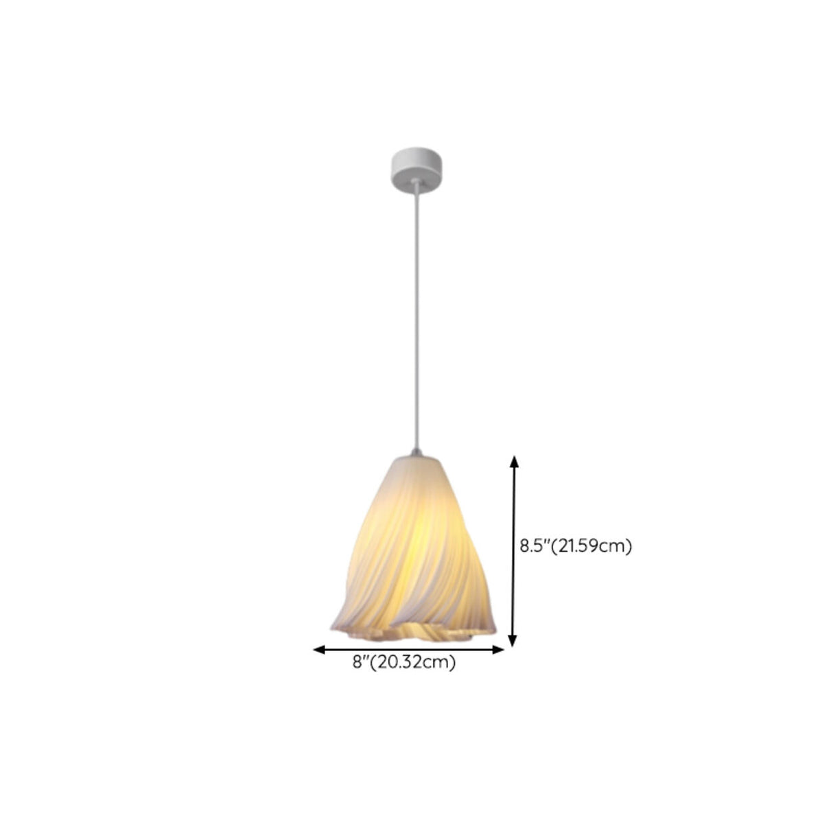 Modern White Swirl Dome Angular Glass Pendant Light 