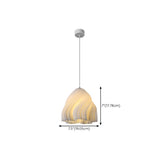 Modern White Swirl Dome Angular Glass Pendant Light Image - 15