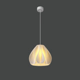 Modern White Swirl Dome Angular Glass Pendant Light Image - 7