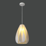 Modern White Swirl Dome Angular Glass Pendant Light Image - 9