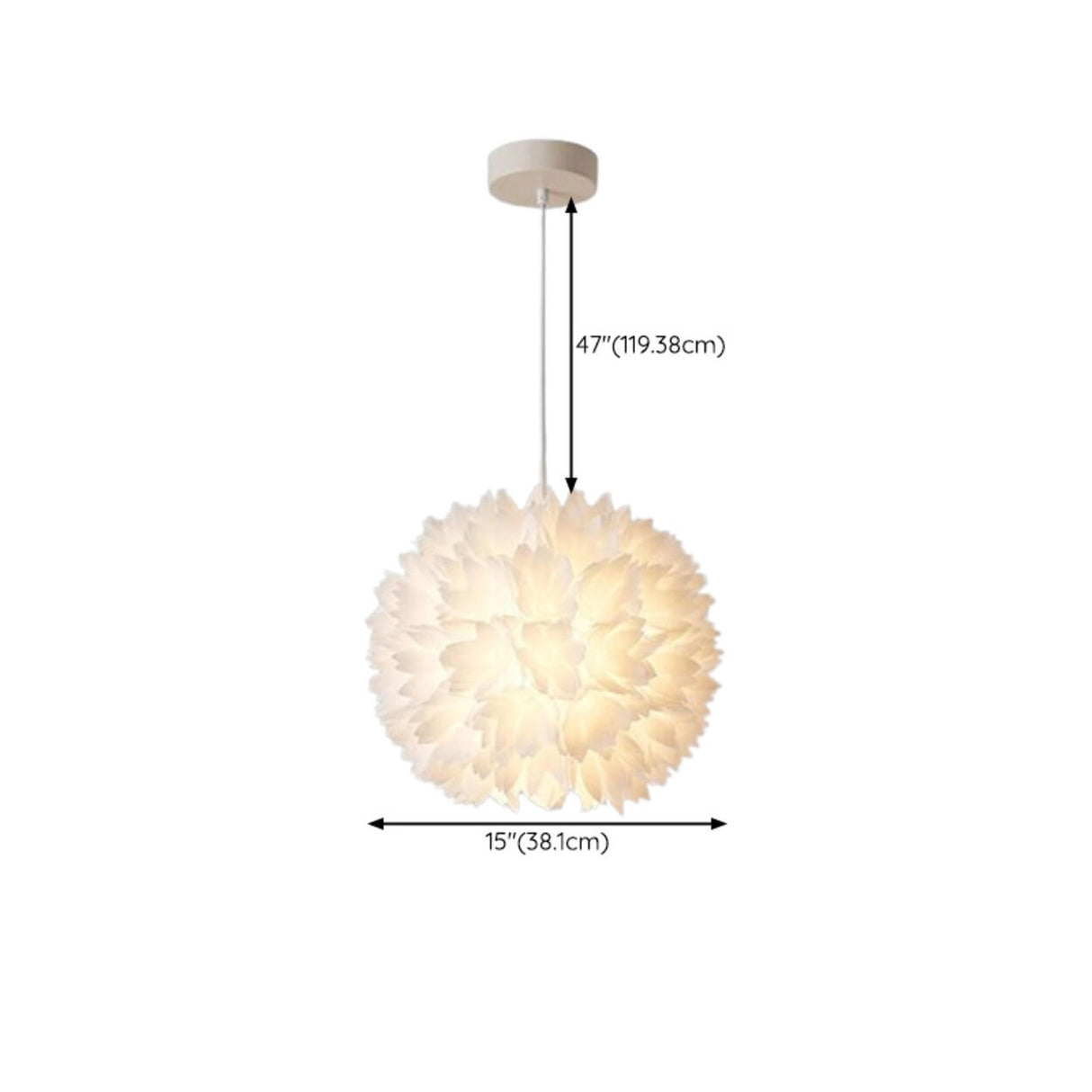 Modern White Swirl Drum Pendant Light Adjustable Height 