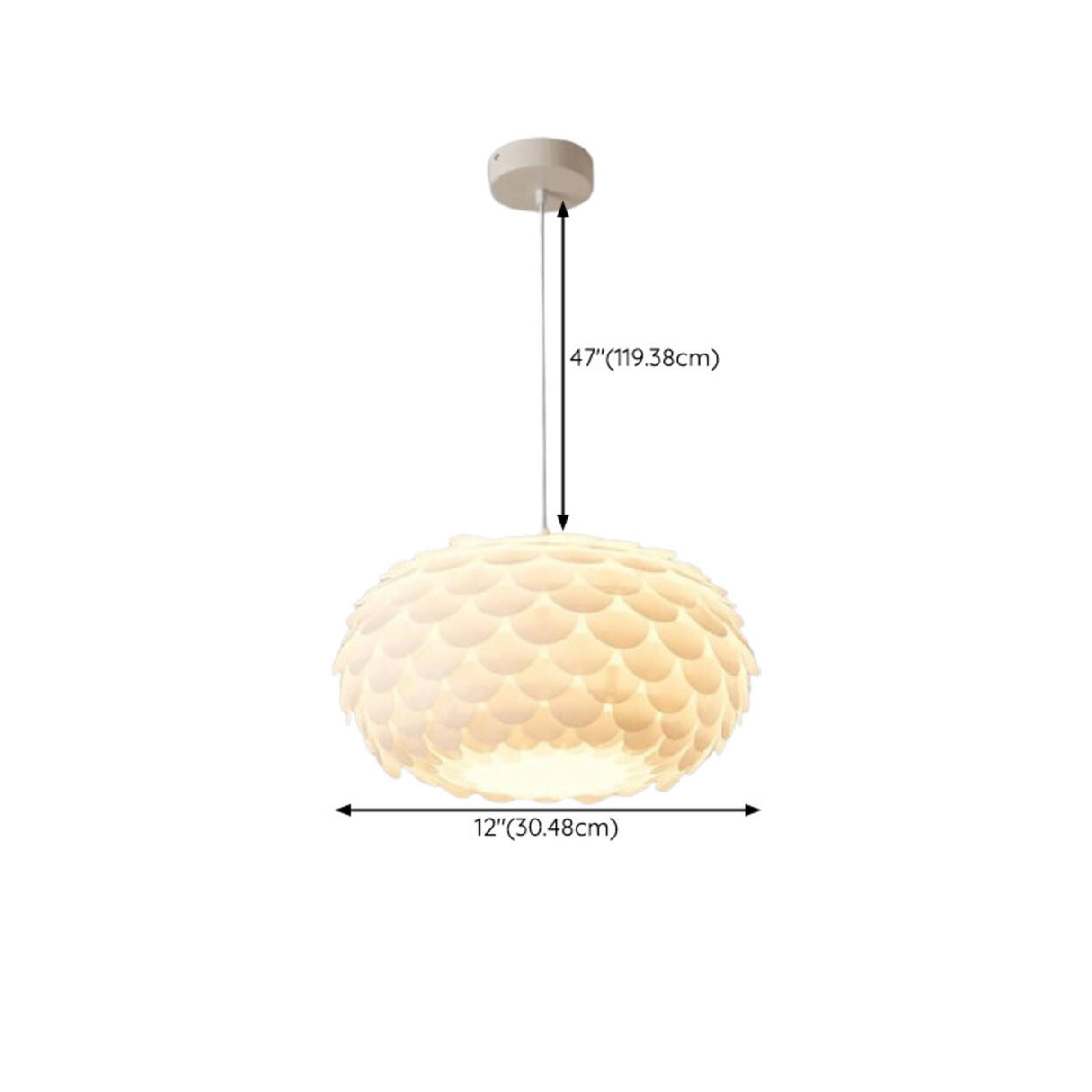 Modern White Swirl Drum Pendant Light Adjustable Height Image - 26