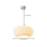 Modern White Swirl Drum Pendant Light Adjustable Height Image - 28