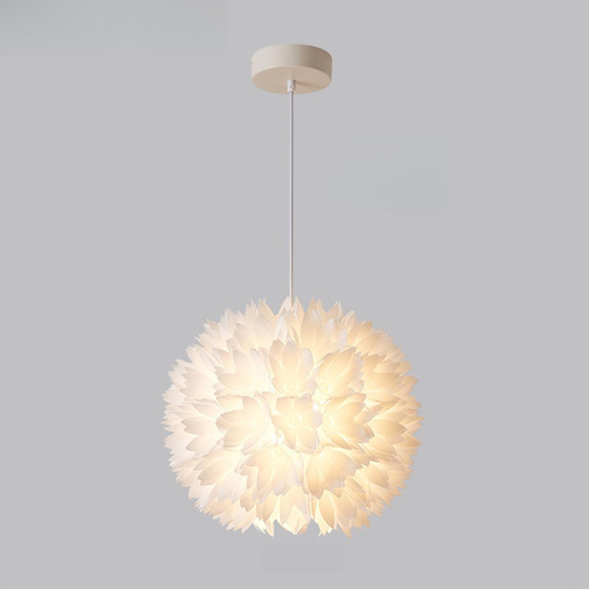 Modern White Swirl Drum Pendant Light Adjustable Height Image - 6