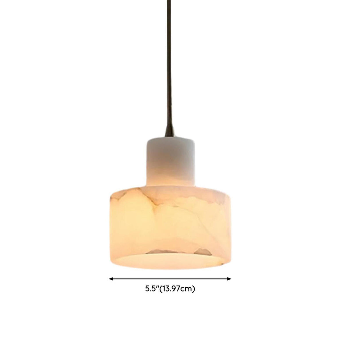 Modern White Texture Stone LED Cylinder Pendant Light 