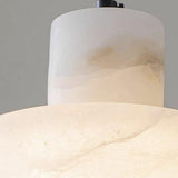 Modern White Texture Stone LED Cylinder Pendant Light Image - 6