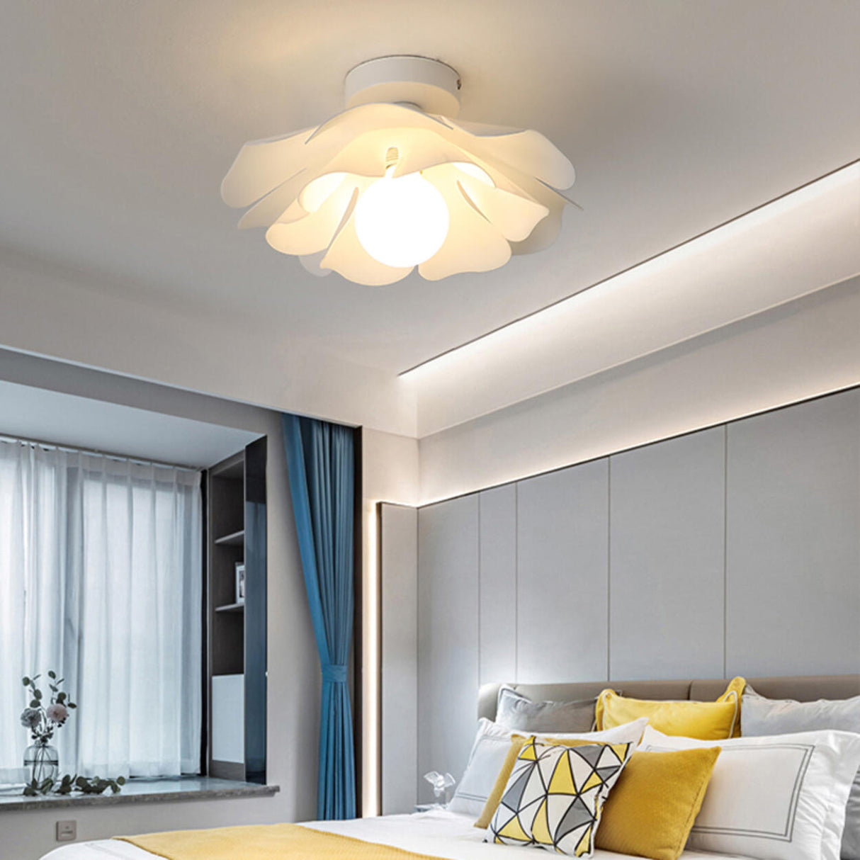 Modern White Tier-Shaped Semi-Flush Mount Ceiling Light  Image - 2