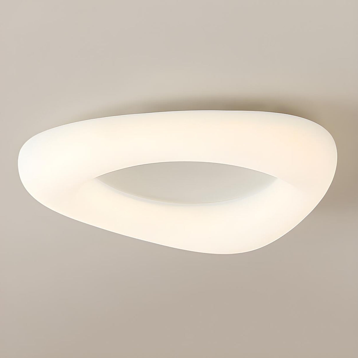 Modern White Triangle Resin Flush Mount Ceiling Light Image - 11