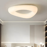 Modern White Triangle Resin Flush Mount Ceiling Light Image - 5