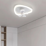 Modern White Triangular Flush Ceiling Fan with Light Image - 3