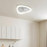 Modern White Triangular Flush Ceiling Fan with Light Image - 4